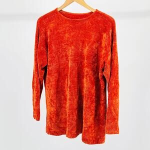 90s C. B. Milligan Rust Orange Chenille Pullover Oversized Sweater
